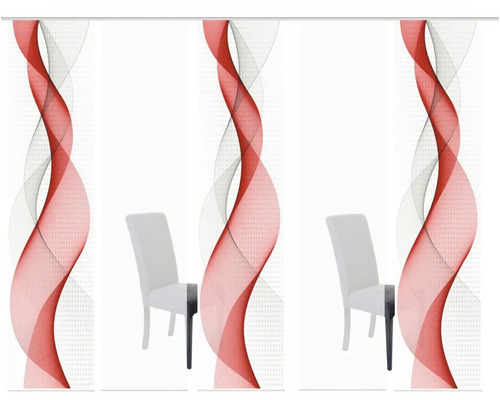 Schuifgordijn met golfpatroon en stoel