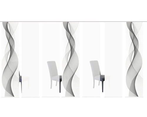 Schuifgordijn met golfpatroon en stoelen