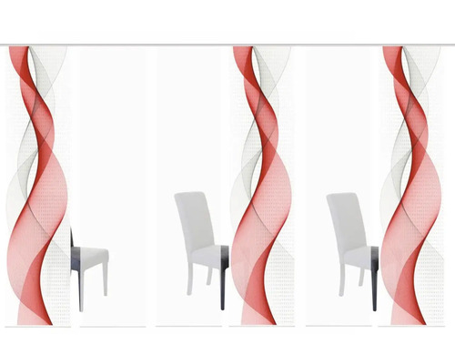 Schuifgordijnen met abstract patroon voor eetkamerstoelen