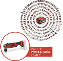 Einhell accuschroefboormachine als onderdeel van de Power X-Change familie.