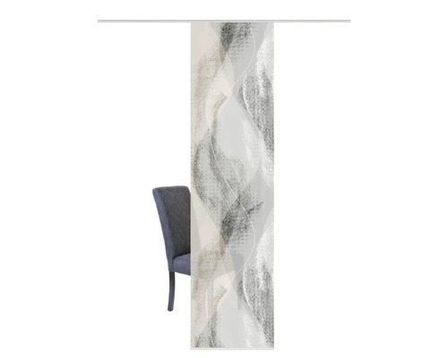 Schuifpaneel met abstract patroon naast stoel