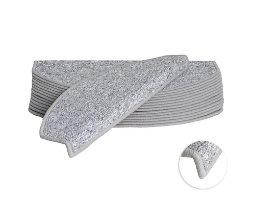 Trapmat Camp grijs 23,5x65 cm set van 15 Traptreden matten set voor trappen