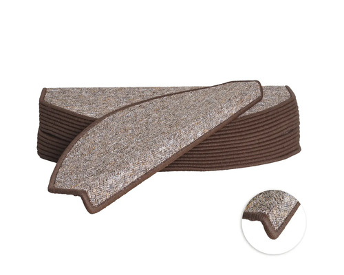 Trapmat Camp bruin 23,5x65 cm set van 15 Set trapmatten voor trappen
