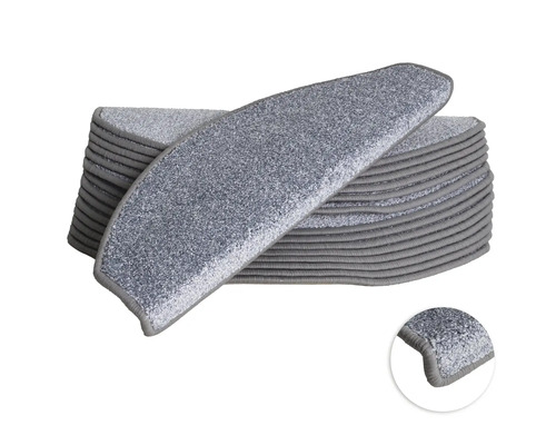 Trapmat Mount Twist zilver 23,5x65 cm set van 15 Stapel trapmatten voor trappen