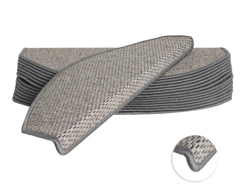 Trapmat Natura donkergrijs 23,5x65 cm set van 15 Stapelmateriaal van sisal