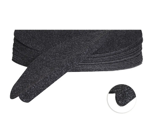 Trapmat Paris antraciet 25x65 cm set van 15 Halve maan trapmat voor installatie op trappen