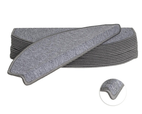 Trapmat Rambo donkergrijs 23,5x65 cm set van 15 Stapel trapmatten van textiel