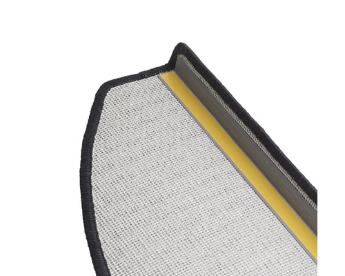 Uitsnede van een deurmat met rugcoating en textieloppervlak