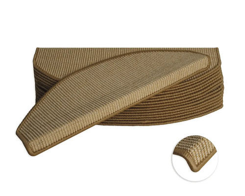 Trapmat Sisal Natuur 23,5x65 cm set van 15 Traptreden set voor trappen