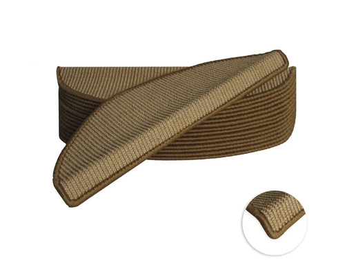 Trapmat Sisal nature 20x56 cm set van 15 Traptreden voor bescherming en verfraaiing van trappen