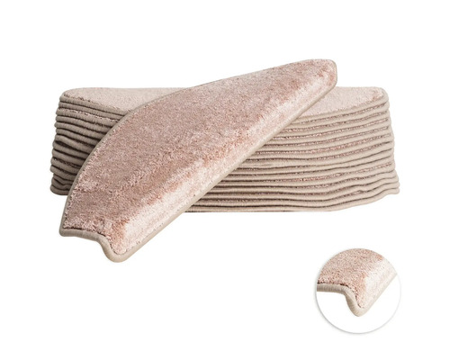 Trapmat Sweet roze 23,5x65 cm set van 15 Trapmatten van textielmateriaal in een stapel
