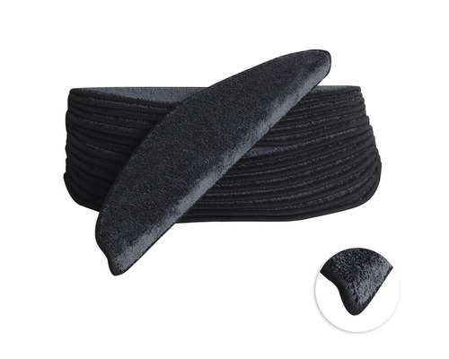 Trapmat Sweet antraciet 20x56 cm set van 15 Stapel zwarte trapmatten van textiel