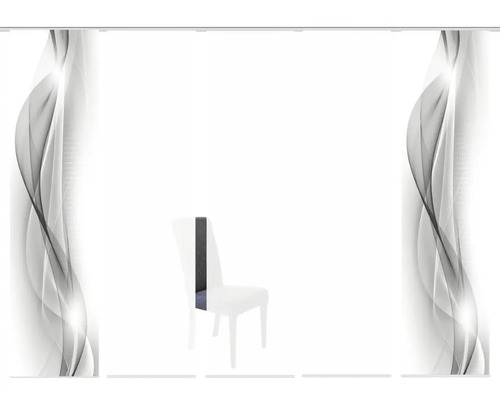 Paneelgordijn met abstract patroon en gordijnrails