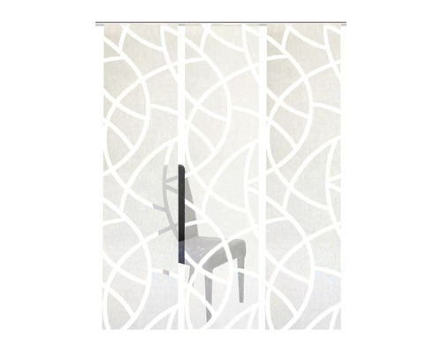 Schuifgordijn met patroon voor een stoel