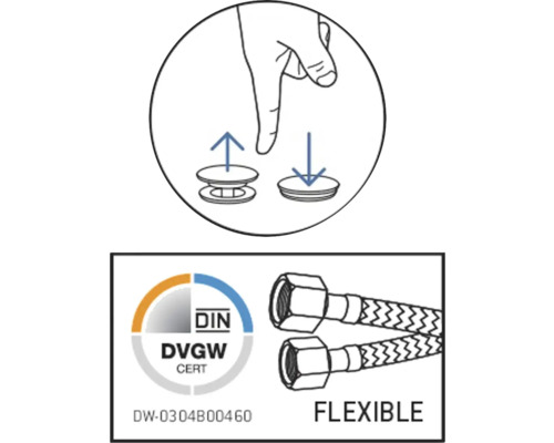 Instructie voor het plaatsen en verwijderen van de klep en DVGWCERT-certificering voor flexibele slangen