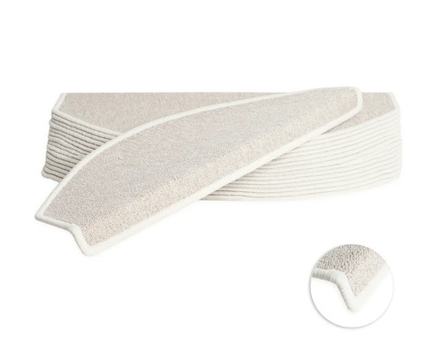 Trapmat Rambo beige 23,5x65 cm set van 15 Trapmatten van textiel materiaal in een stapel