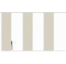 Schuifgordijn met beige en witte stoffen banen