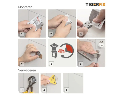 Montage- en demontage-instructies voor het Tigerfix bevestigingssysteem