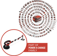 Einhell Power X-Change familie met gipsplaatschuurmachine en accu