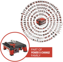 Einhell Power X-Change familie met tegelsnijder en batterij