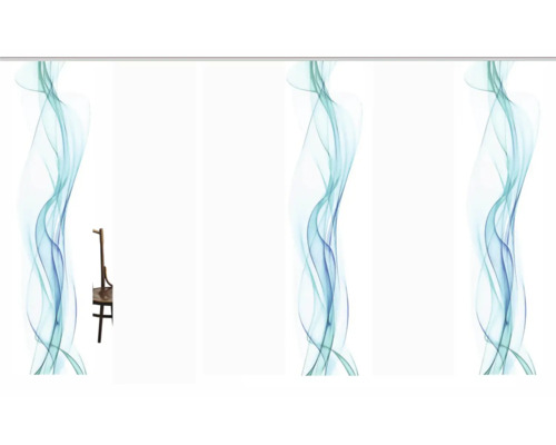 Douchegordijn met blauwgroen ontwerp