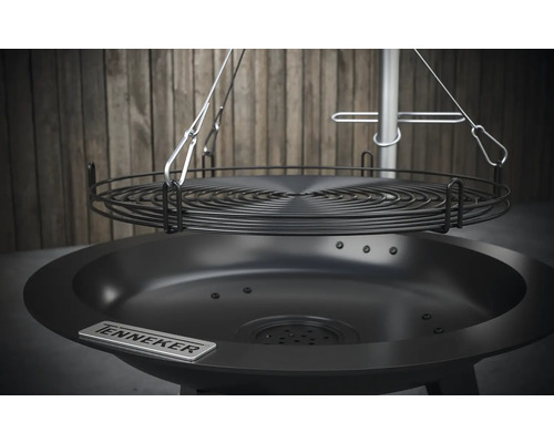 Vuurschaal met grillrooster en in hoogte verstelbare ophanging