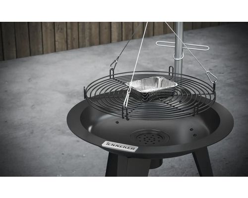 Draaibare barbecue met grillrooster en aluminium schaal