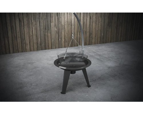 Draaibare barbecue met grillrooster en driepoot