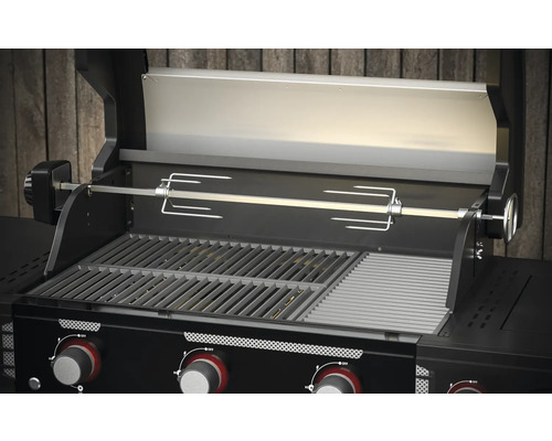 Open gasbarbecue met draaispit