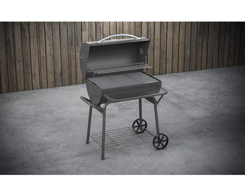 Houtskoolgrill met wielen en opbergruimte