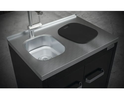 Tuinspoelbak met werkblad, kraan en snijplank