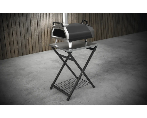 Pizzaoven met afzuiging op een inklapbaar onderstel