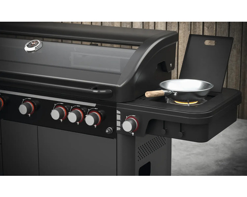 Gasbarbecue met zijbrander en temperatuurweergave