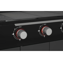 Close-up van een gasbarbecue met draaiknoppen voor temperatuurregeling