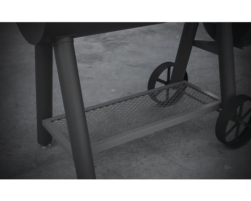 Detailopname barbecue met opbergrooster