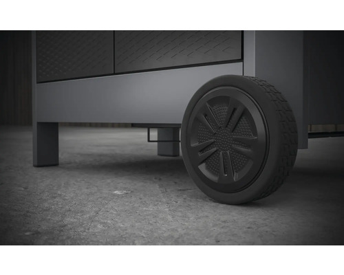 Gedetailleerde weergave van een onderstel met wiel