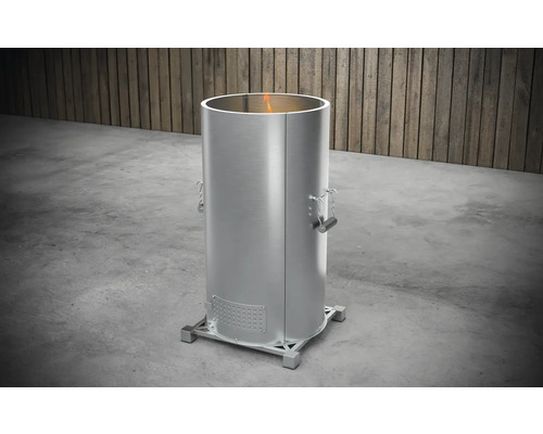 Roestvrijstalen buitenkachel met vlam