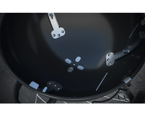 Binnenaanzicht van een bolvormige barbecue