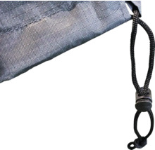 Detailweergave van een stoffen hoes met trekkoord