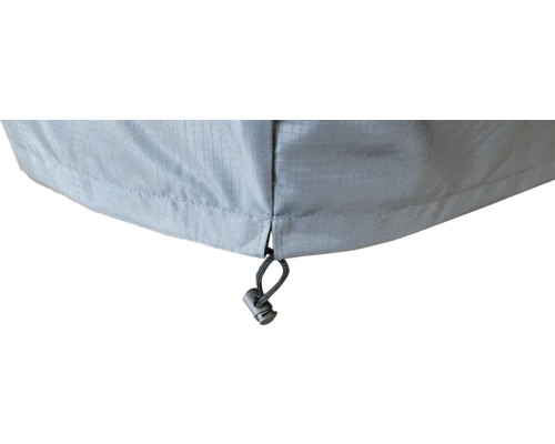 Detailopname van een afdekking met trekkoord ter bevestiging