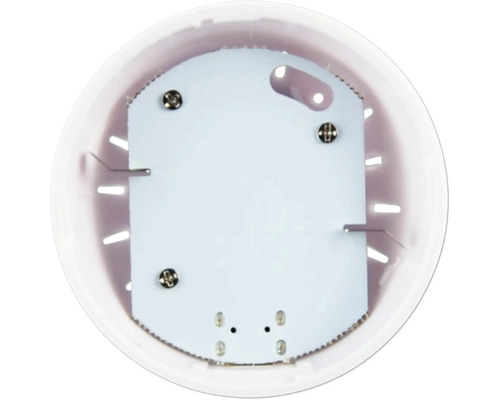 Binnenaanzicht van een ronde plafondlamp met montageplaat