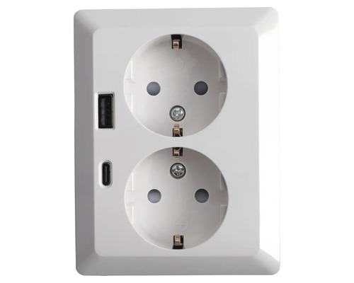 Dubbel stopcontact met USB-aansluitingen