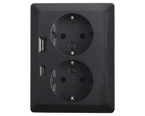 Schuko stopcontact met twee USB-poorten