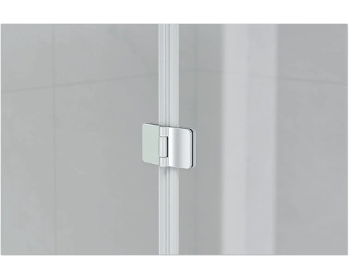 Detailaanzicht van een douchecabinebeslag