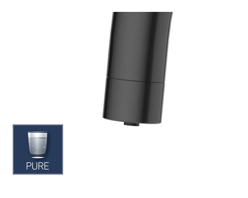 Detailopname van een kraan met het Pure symbool