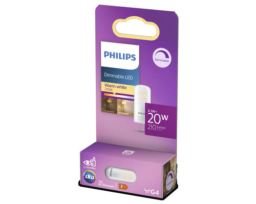 Philips ledlamp, dimbaar, warm wit, G4 fitting