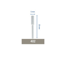Frezer met een lengte van 35 millimeter en een diameter van 5 millimeter.