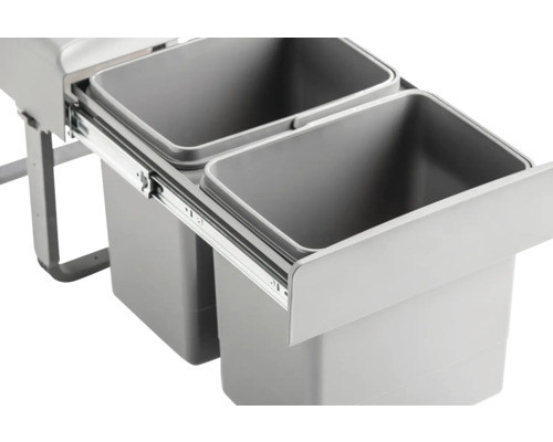 Uittrekbaar afvalscheidingssysteem met twee bakken voor keukenkasten