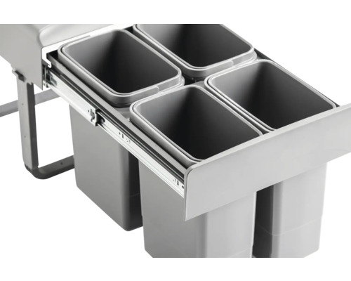 Afvalscheidingssysteem met vier bakken voor keukenmontage