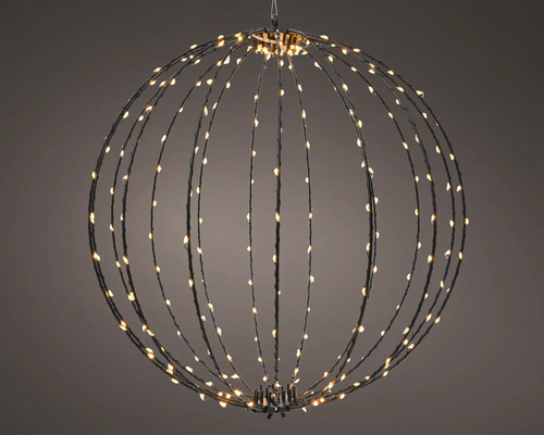 LUMINEO Kerstverlichting LED metalen bal Ø 28 cm 192 lampjes warme kleur